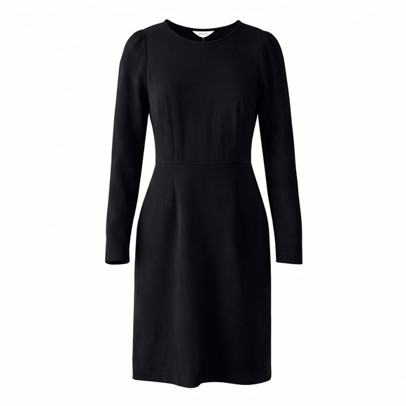 Boden Dresses & Skirts - Boden Black Long Sleeve Sheath Dress Puff Shoulder Workwear Size 0 Classic NWT